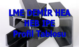 LME DEMİR HEA HEB IPE Profil Tablosu