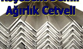 KÖŞEBENT DEMİR AĞIRLIK TABLOSU